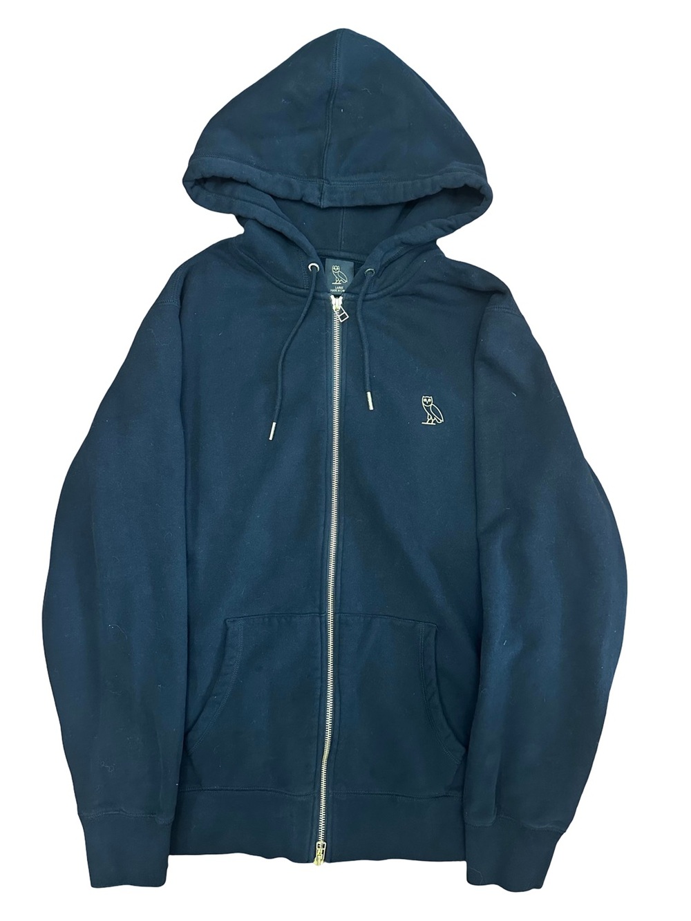 OVO October’s Very Own Classic Owl Zip-Up Hoodie Black — Size L